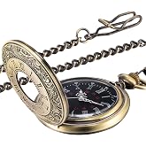 Vintage Pocket Watch Steel Men Watch with Chain