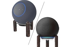 H HUABERICH Desktop Holder Mount Stand for 2025 New Echo Studio, Echo 4th Gen，and Other Suitable Speakers. Black Walnut Wood.