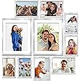 Icona Bay Combo-Sizes Silver Picture Frames Set - 10 PC (Four 4x6, Four 5x7, Two 8x10), Noble Collection Multi-Pack, Modern Professional Design for Wall Gallery