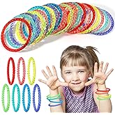 Marsui 100 Pack Crystal Plastic Bangle Bracelets for Toddler Kids Ages 2-8 Baby Bangles Wristbands Assorted Bright Neon Colors Bracelets Fun Party Favors Gifts for Carnival Boys Girls