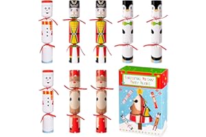ETERNITY SKY 8PCS Christmas No-snap Party Favors - Snowman Reindeer Nutcracker Penguin No-pop Holiday Supplies for Kids Adults