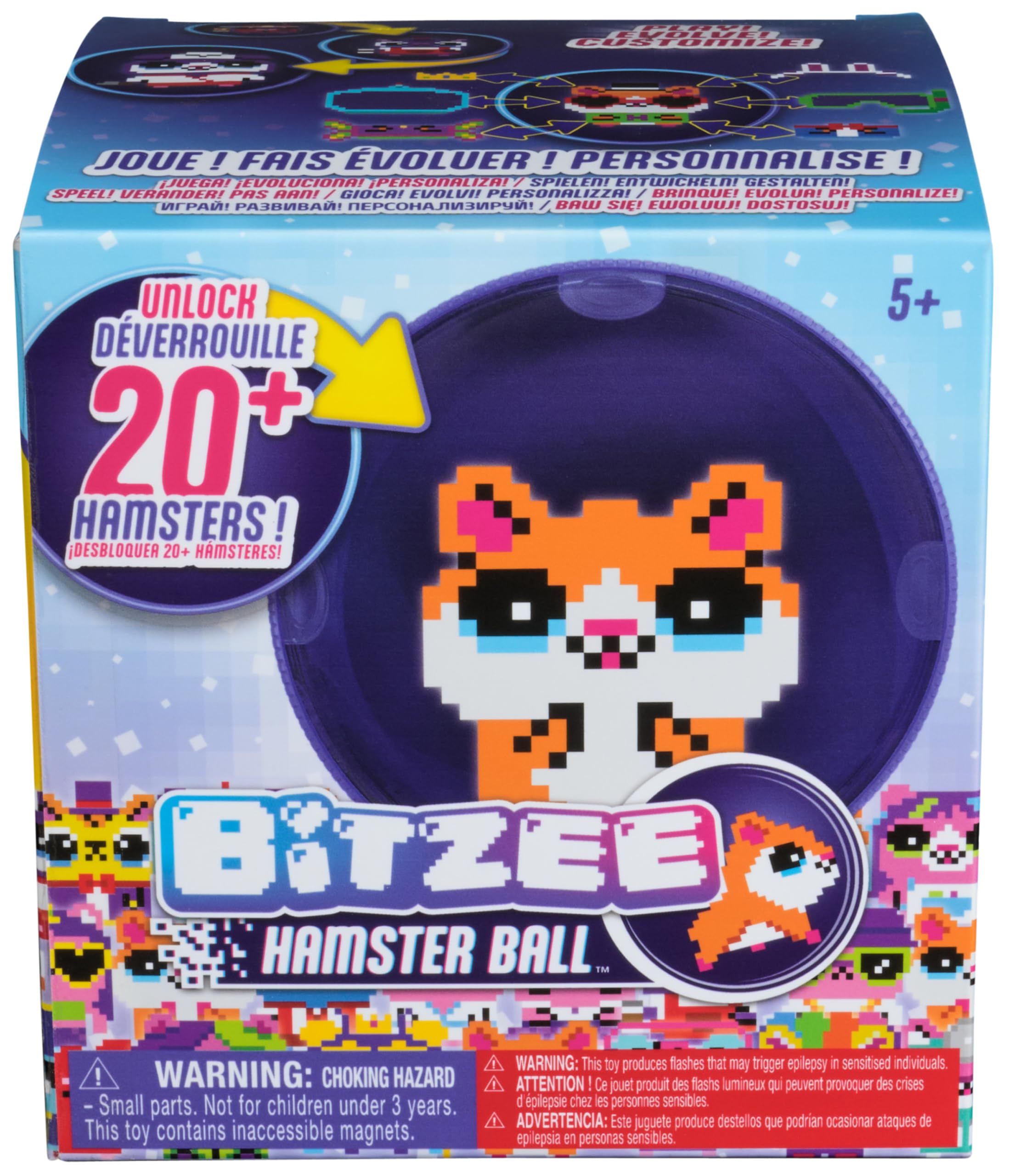 Bitzee, Hamster Ball Interactive Toy Hamster with Over 20 Hamsters Inside, Rolls & Reacts to Touch, Digital Pet Gifts & Stocking Stuffers for Kids