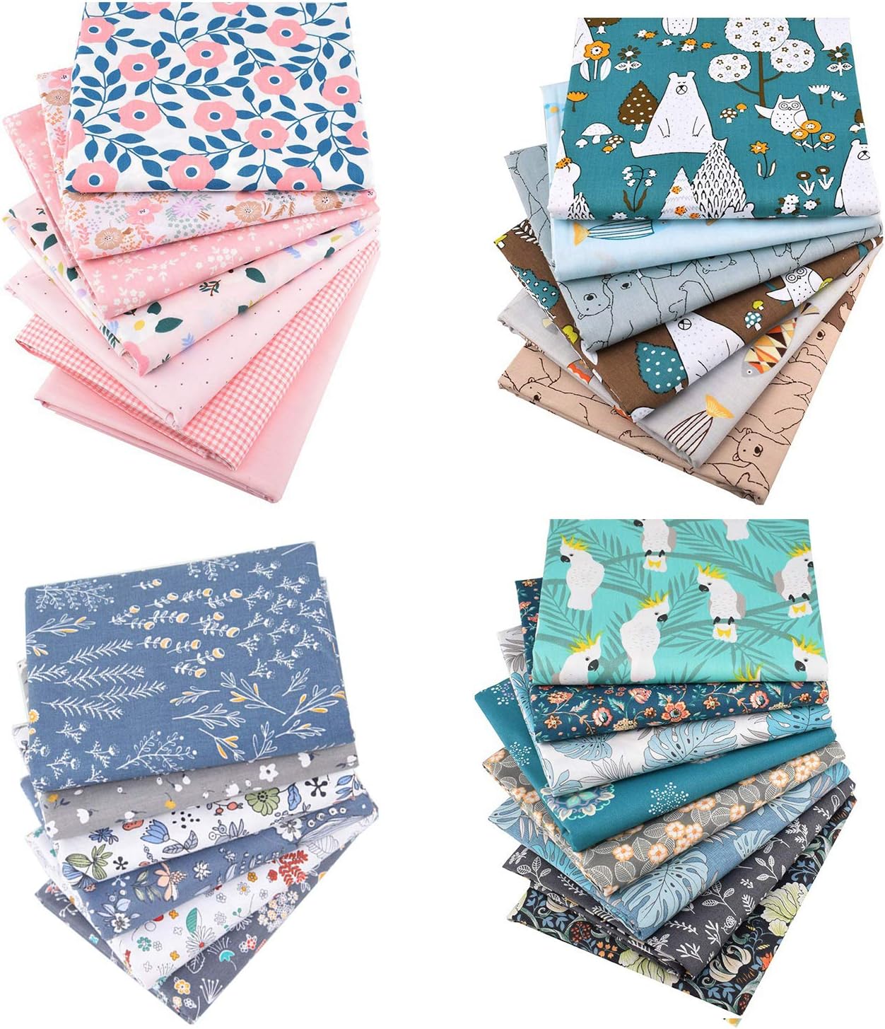 Material Fabric for Sewing, TUOCO 27 Pcs 25 * 25 cm DIY Cotton Fabric
