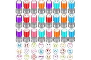 Yinder 24 Pcs Teacher Stamps for Classroom Self Inking School Classroom Stamps Bulk for Teachers Elementary Colorful Motivational Encouraging Gifts Christmas Stocking Stuffers(Expression)