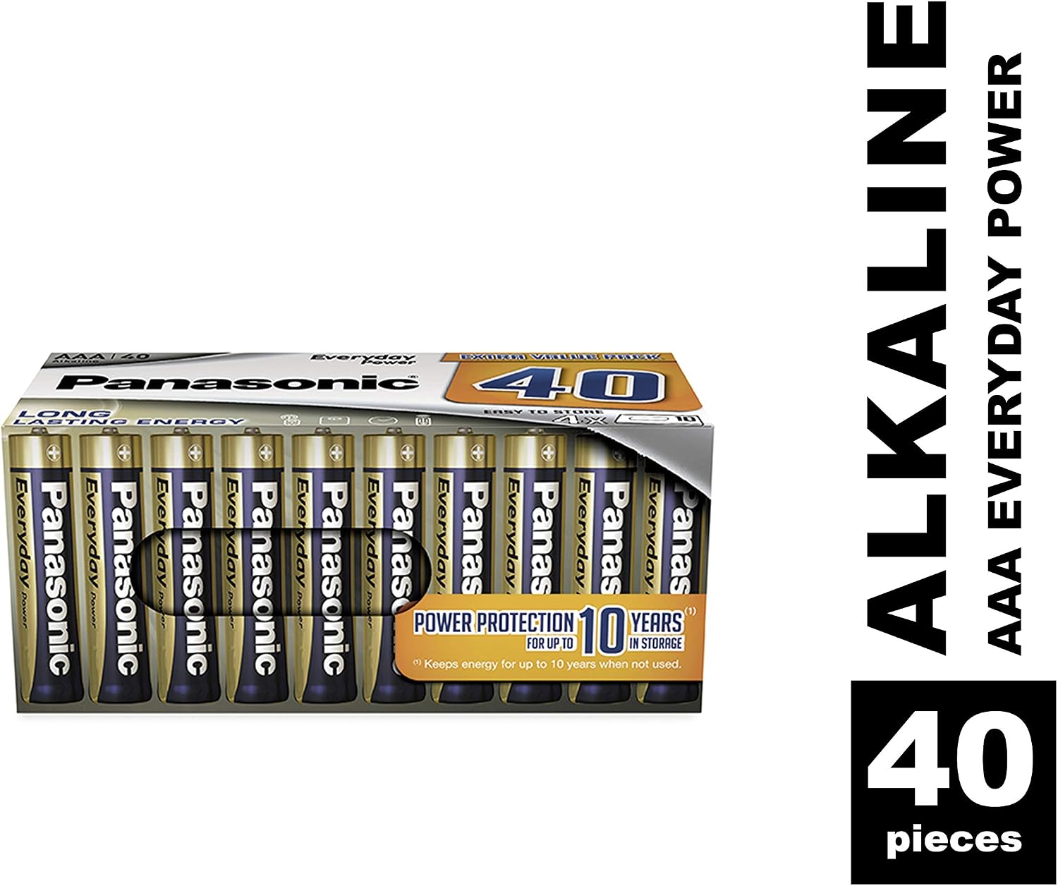 Panasonic EVERYDAY POWER AAA batteries, pack of 40 alkaline batteries, AAA, Micro, LR03, 1.5V, 100% cardboard - Image 3