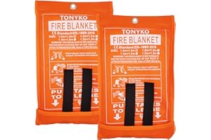 TONYKO Emergency Fire Blanket for Home and Kitchen - Orange - Fire Suppression Blanket, Fiberglass Fireproof Blanket