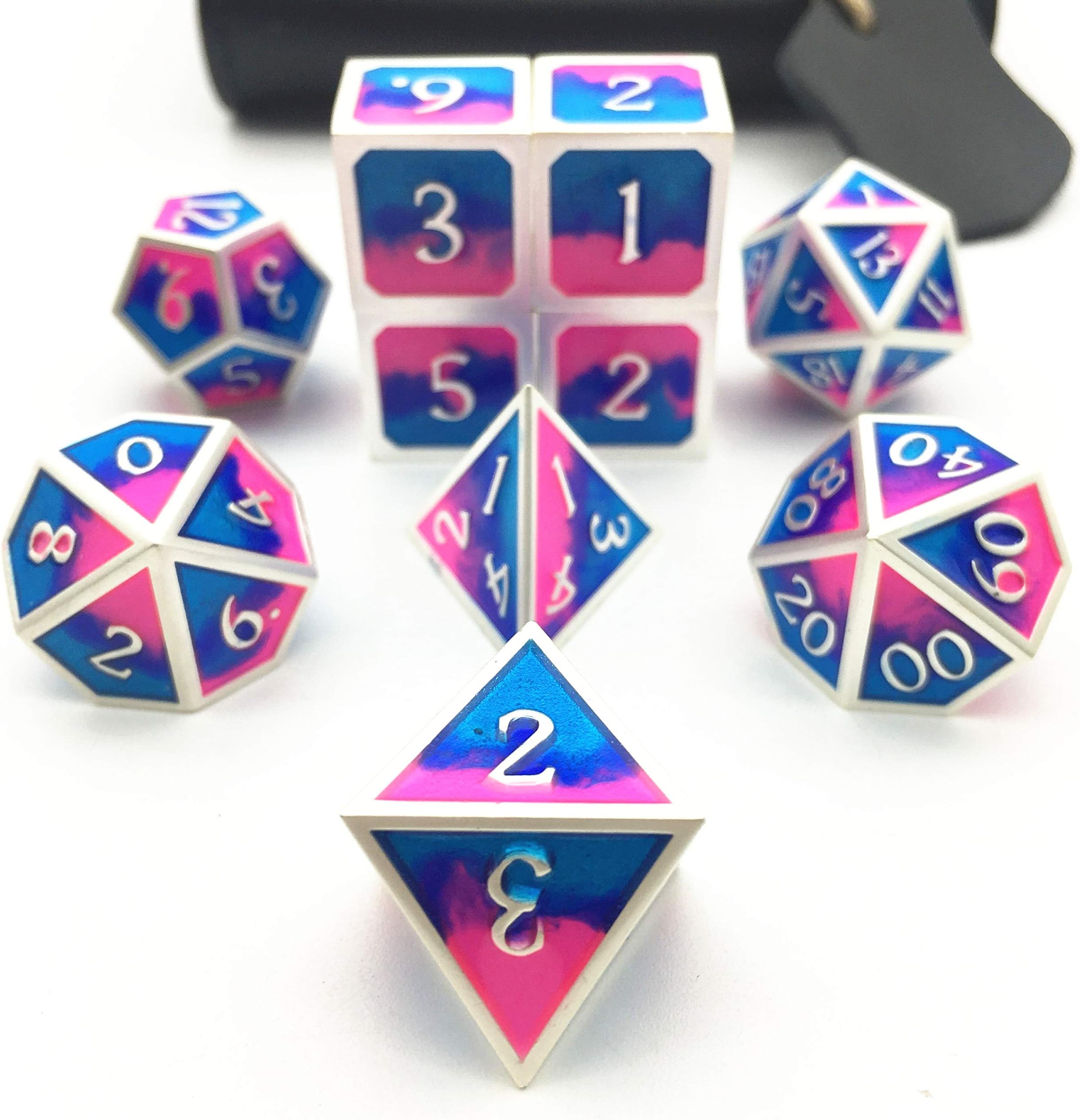 Momostar RPG Solid Metal Polyhedral Dice for Dungeons and Dragons, Pathfinder and Other Games.
