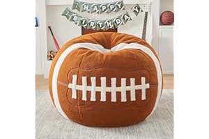 ILPEOD Sports Football Bean Bag Chair – Giant Bean Bag Chairs for Adults and Kids – Filled Plush Lounge Sofa Couch for Living Room, Gaming Room, Office – Perfect for Football Party Decor – 44 Inch