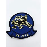 VF-213 Black Lions Squadron Patch &ndash; Hook and Loop, 4"