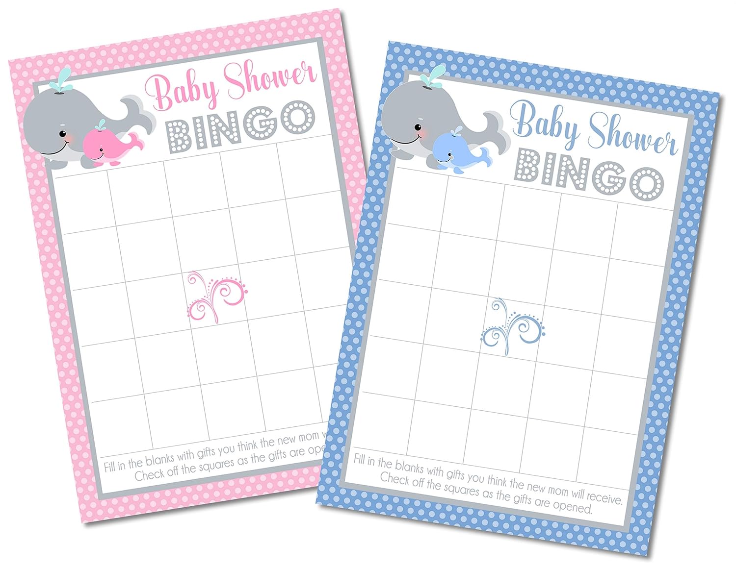 Amazon Com Nautical Whale Baby Shower Bingo Game Cards Set Of