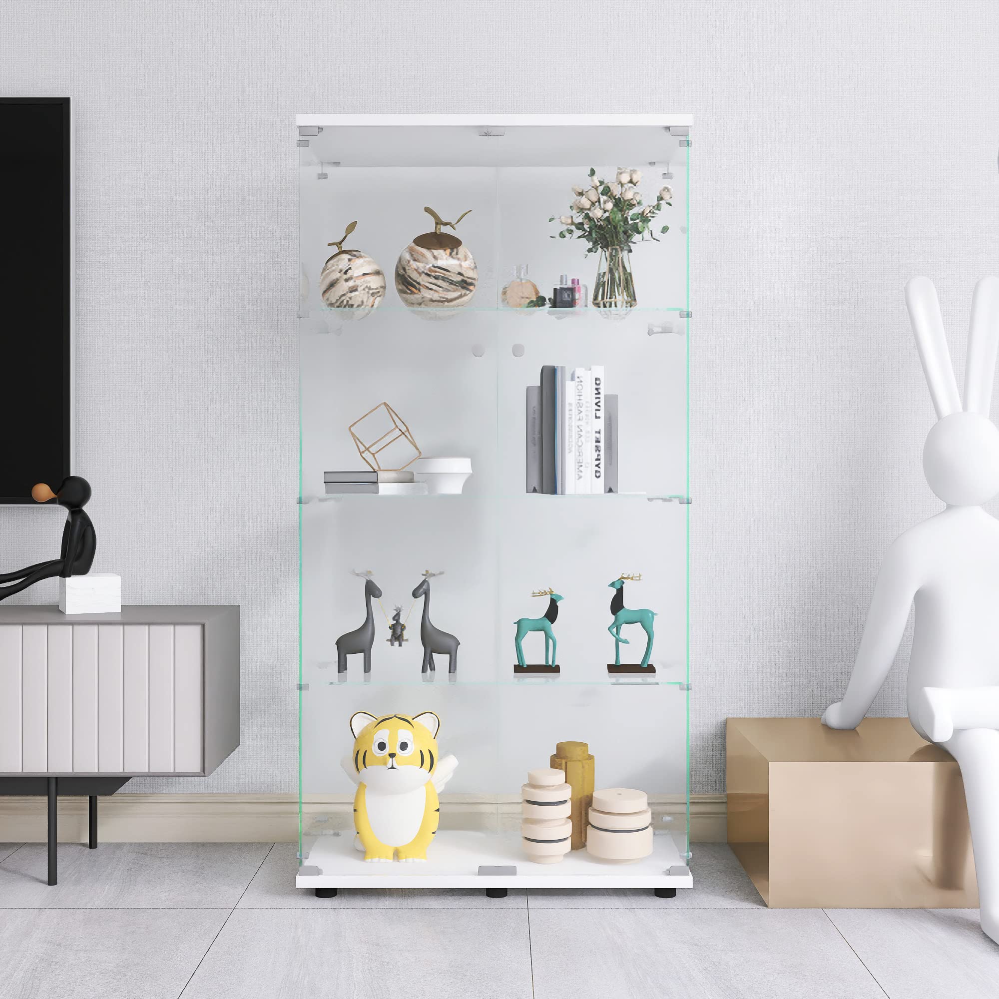 nifoti 64.5" H 4-Shelf Glass Display Cabinet with