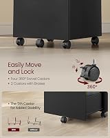 VASAGLE 2-Drawer Filing Cabinet Mobile File Cabinet for Home Office view 5