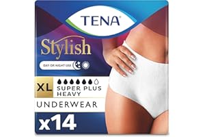 TENA Stylish Women Protective Underwear XL, Super Plus Heavy, 14-Count