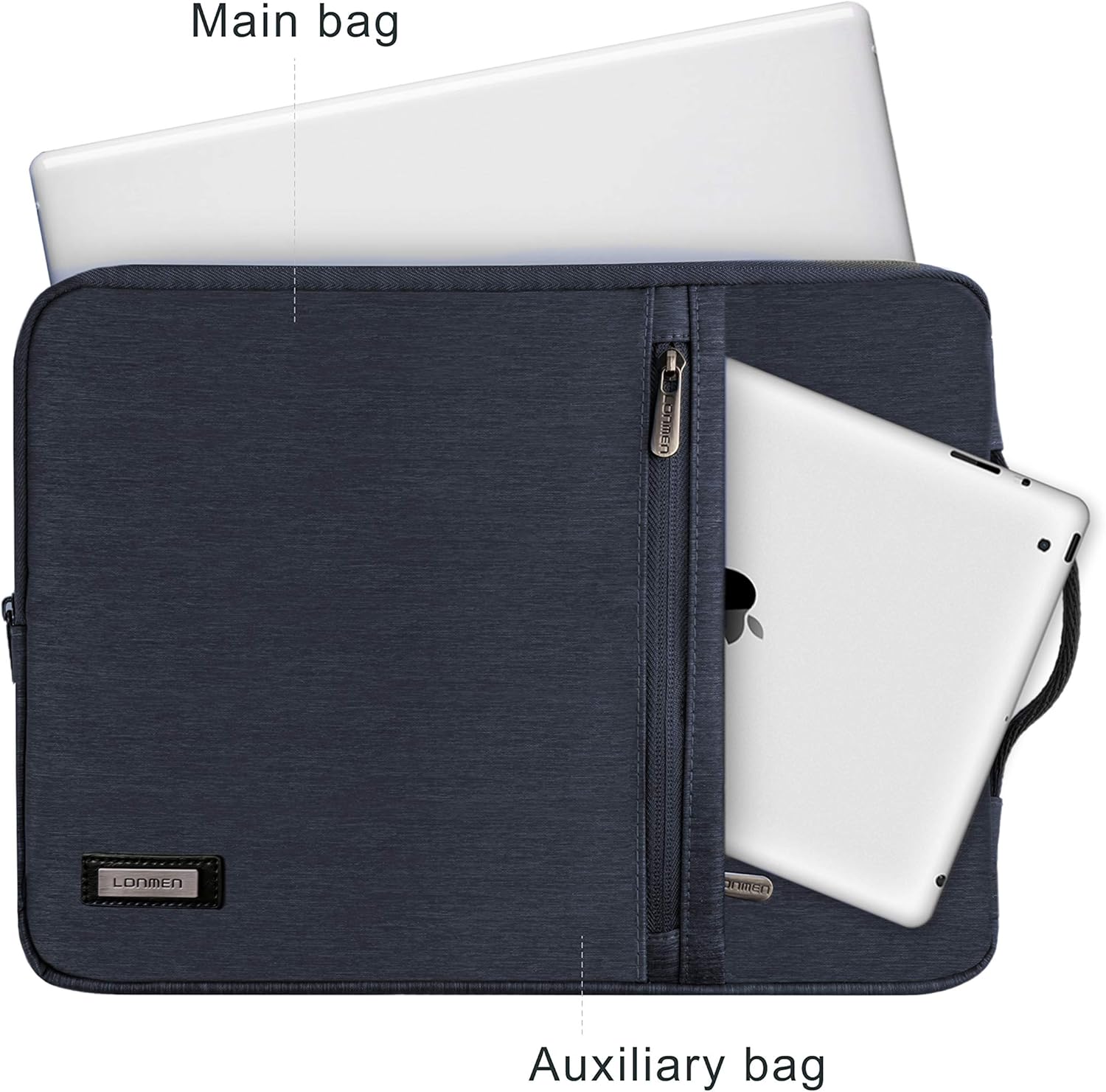 LONMEN Water Resistant 12.5-13 Inch Laptop Sleeve Bag Case with Handle for 3" MacBook Pro / 12.9" iPad Pro 2016-2017/13.5" Surface Laptop 2/13.3" Lenovo Yoga C630 - Image 3