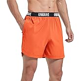 GymBrave Men's 5 Inches Athletic Running Shorts Lightweight Quick Dry Workout Training Short with Zip Pockets