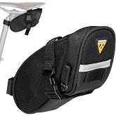 Topeak TC2471B Aero Wedge Pack with Strap Mount, Micro , Black | Smallest Size for a Minimal Kit | 0.41 L | 1200D Polyester | 3M Reflective Strip | Safety Light Clip