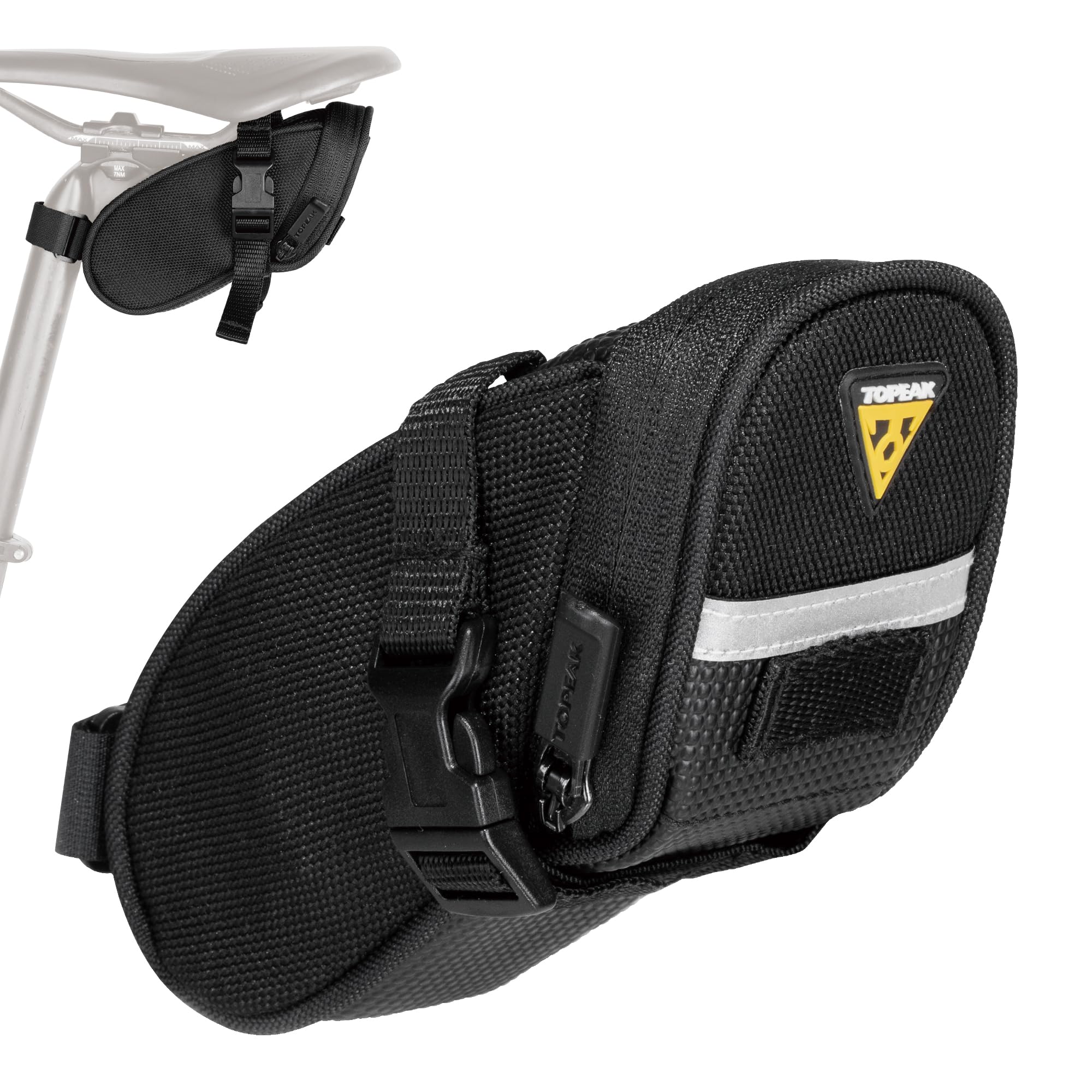 Topeak Aero Wedge Pack Saddle Bag, Strap Fit, Micro, Black,15 x 7.5 x 8 cm/0.41 Litre — image 1