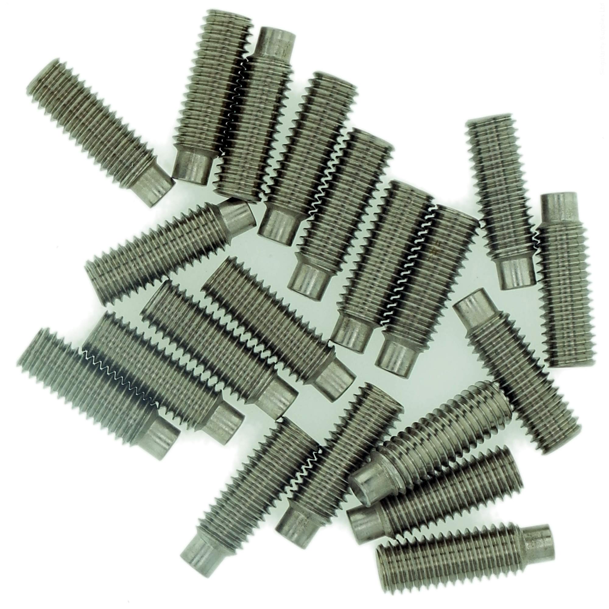 M2.5 (2.5mm x 12mm) Hex Socket Grub Screw (Dog Point) - Stainless Steel (A2) (Pack of 20) — image 1