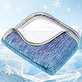 my novel things Cooling Blanket Cool Summer Blankets for Hot Sleepers Soft Double Side Enhanced Ice Blanket for Bed Couch Sofa, Keep Cool for Night Sweats 59''X79'' Blue
