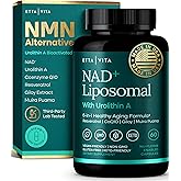 Liposomal NAD+ Supplement - Resveratrol, Urolithin A, CoQ10 & Muira Puama (Made in USA) NAD Supplement for Natural Energy, Brain Fog, Digestion, Detox, Gut Health, Microbiome, NR NMN Replacement