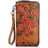 VRHUIS Women’s RFID Blocking Wallet Leather Large Capacity Credit Card Phone Clutch With Detachable Hand Strap | RFID Blocking, Large Capacity, Credit Card, Phone