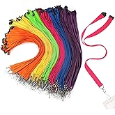 Patelai 180 Pcs Breakaway Lanyards with J Hook Bulk Flat for ID Badges Neck Badge Lanyards Card Nametag Holder Neck Straps (Multi Colors)