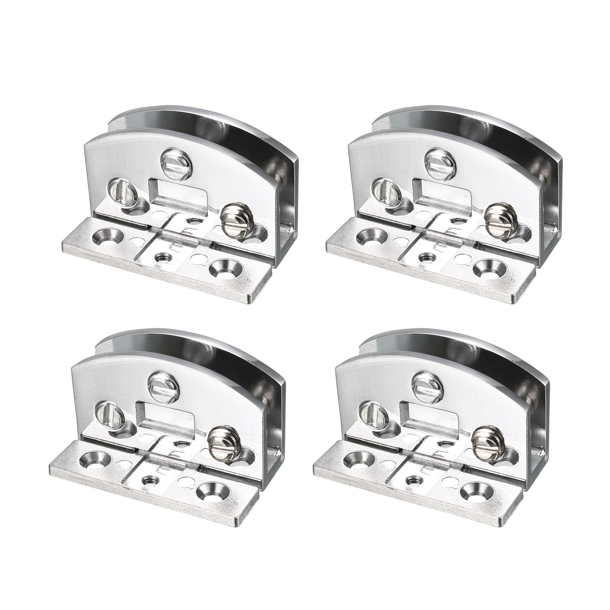 Sourcing Map Glass Door Hinge Cupboard Showcase Cabinet Door Hinge Clamp, Zinc Alloy, for 5-8mm Glass Thickness, 4Pcs