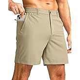 G Gradual Men's Casual Shorts 7" Lightweight Golf Shorts for Men Stretch with 3 Pockets Quick Dry Breathable Work Shorts