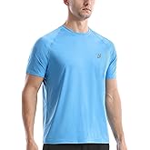 Roadbox Swim Shirts Short Sleeve for Men, Sun Protection UPF 50+ Fishing Rash Guard, UV Gym Workout Shirt for Running Outdoor