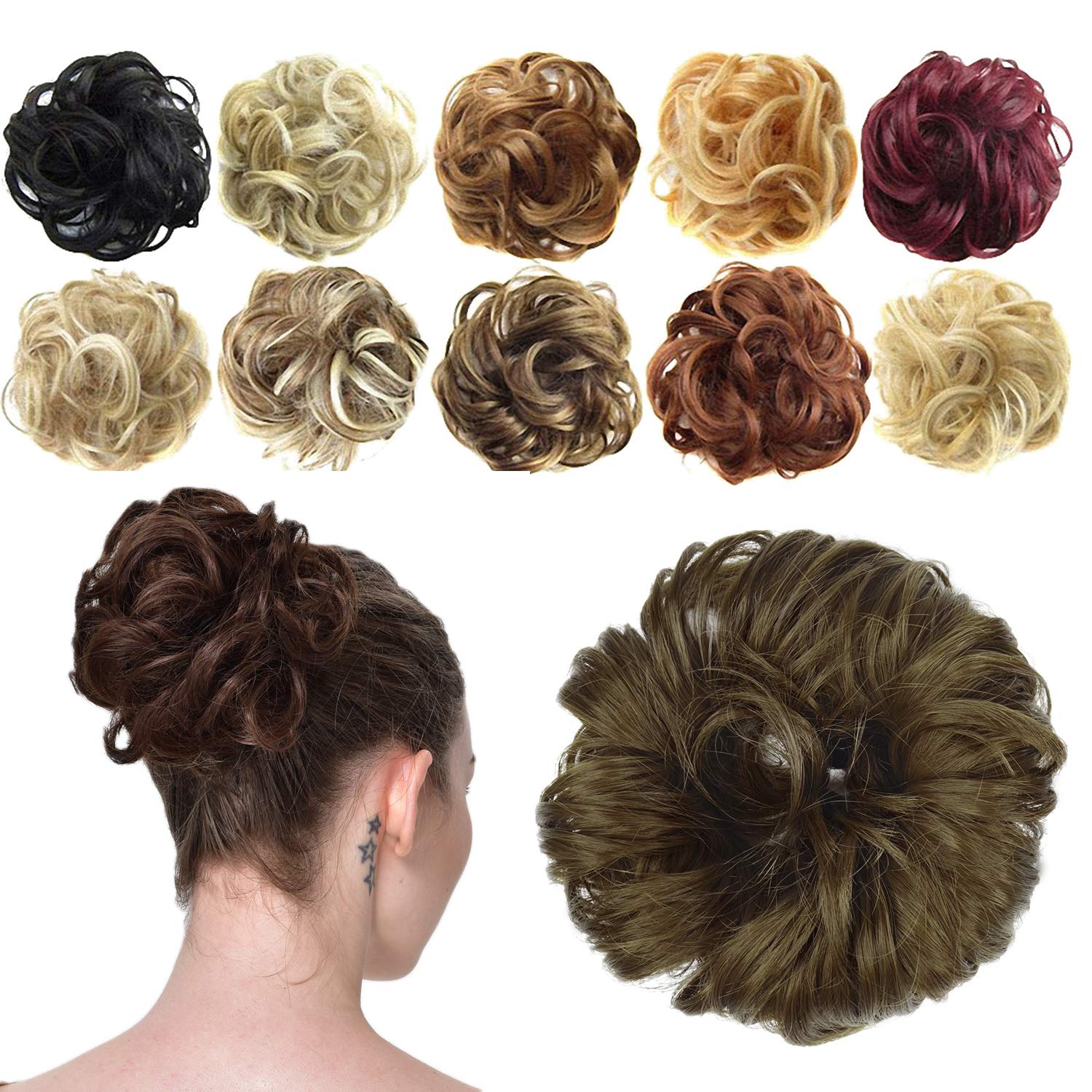 Feshfen Scrunchy Scrunchie Hair Bun Updo Hairpiece Ponytail