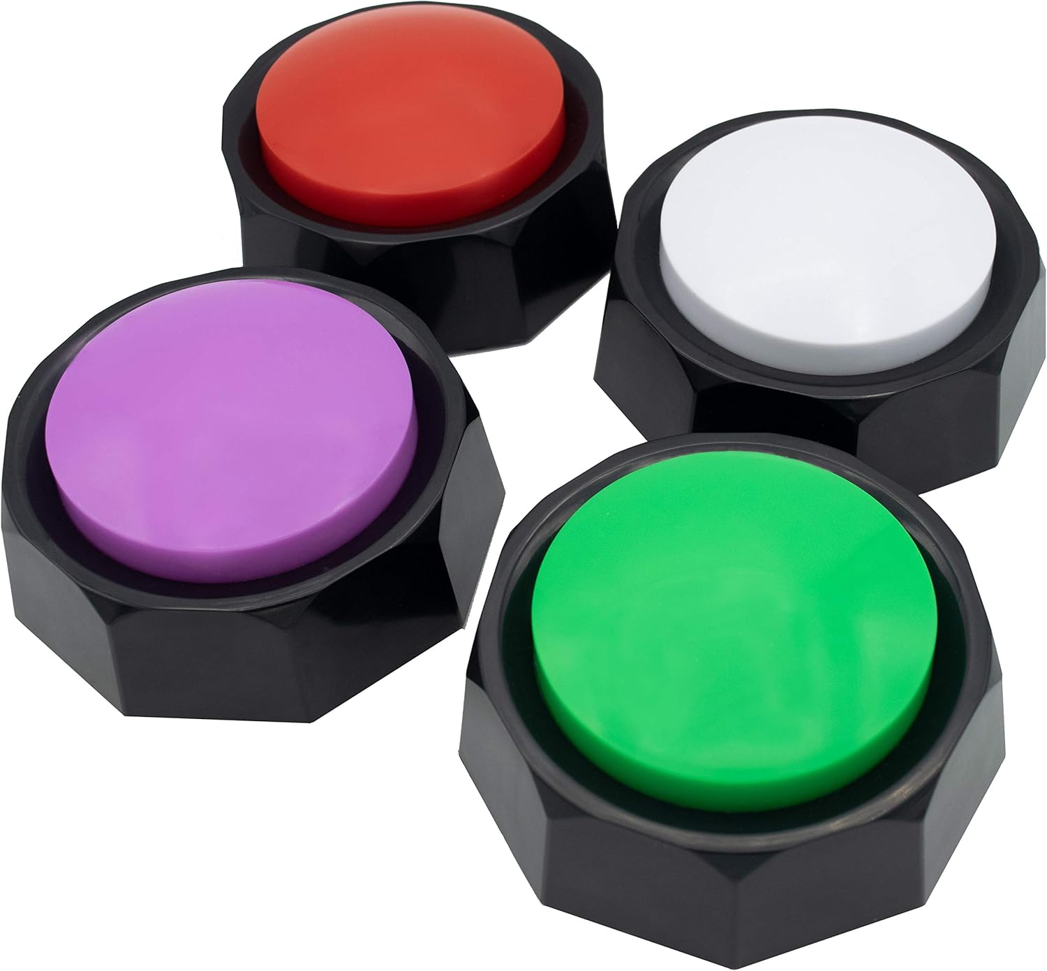 Chip's Pet Stuff Recordable Training Buttons for Dogs - Record Any Sound to Enable Communication with Your Puppy - Set of 4 Can Also Be Used As Game Buzzers, Doggie Doorbells, Speech Aids, & More : Pet Supplies