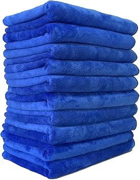Amazon Co Jp J M Tools マイクロファイバー タオル 吸水 ふわふわ クロス 洗車 の 拭き上げ や お風呂 美容院 など 業務用 にも C 40cmx60cm ブルー 10枚 スポーツ アウトドア