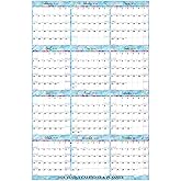 2026 Yearly Wall Calendar - 2026 Calendar (Jan 2026 - Dec 2026), 34.7" x 22.9" Open Size, 2026 Wall Calendar Thick & Writable Paper, Vertical Layout with Highlighted Holidays Design, Includes Julian Dates for Organizing Life & Work - Gradient Blue