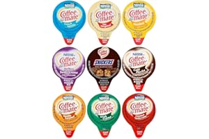 Coffee Liquid Creamers, 5-9 Flavor Variety Pack (36 Count) - with Make Your Day Stirrer
