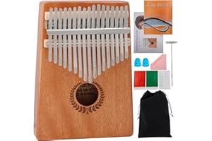 Mulucky 17-key Kalimba Thumb Piano - Portable Wooden Thumb Piano with Tuning Hammers, Learning Manual and Carrying Case, Suitable for Beginners and Music Lovers