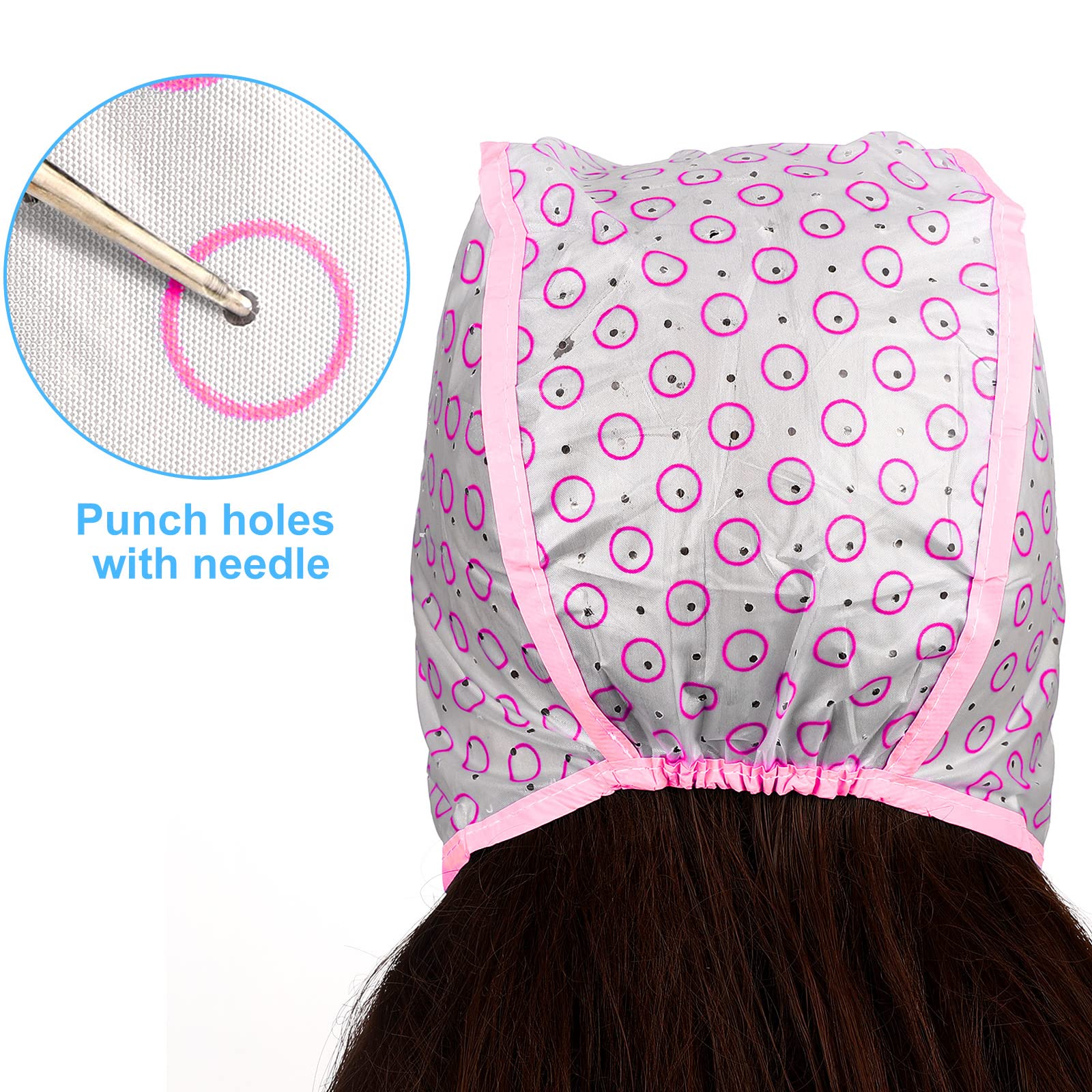 Boao 3 Sets Highlight Cap Sets, Highlighting Caps for Hair, Dye Bleach Cap With Hole And Hook, Dye Kit for Hair Frosting, Highlighting, Color Accessories (Assorted Colors)