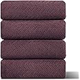 4 Pack Large Bath Towels Set 35"x70" Burgundy Oversized Bath Sheet Chair Towels, 600 GSM Ultra Soft & Absorbent Towels for Bathroom, Quick Dry Towel for Gym Hotel Camp Pool