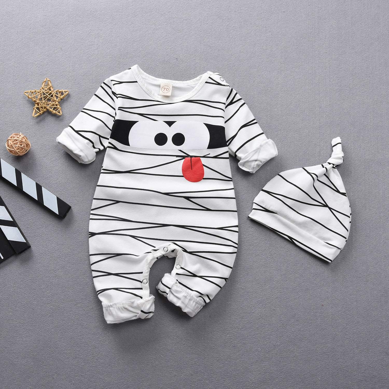 Toddler Baby Christmas Romper Outfit PJS for Kids Buffalo Plaid Onesie: Clothing