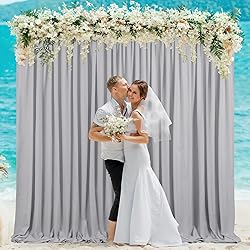 Grey Backdrop Curtains Photo Backdrop Drapes: 30ft