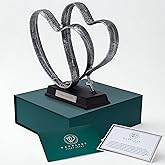 DCAPILLA 25th Anniversary Wedding Gifts – Two Hearts & Cross Keepsake - Ready-to-Gift Includes Present Box, Poem Card, and Engraved Plaque