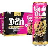 Liquid Death Sparkling Energy - Scary Strawberry, Zero Sugar Energy Drink, Unextreme Caffeine 100mg, Essential Vitamins, 12 Fl Oz (Pack of 12)