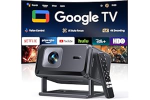 Smart Projector 4K【Google TV Built-in】Short Throw Mini Projectors, Portable Projecteur with Auto Focus & Keystone| Compatible