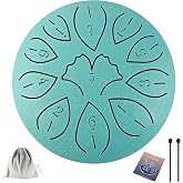 Rain Drum for Outside Garden,6 Inch 11 Notes Steel Tongue Drum | Music Education And Yoga Gift, Includes Sheet Music, Drum Mallet, And Carry Bag (Turquoise)