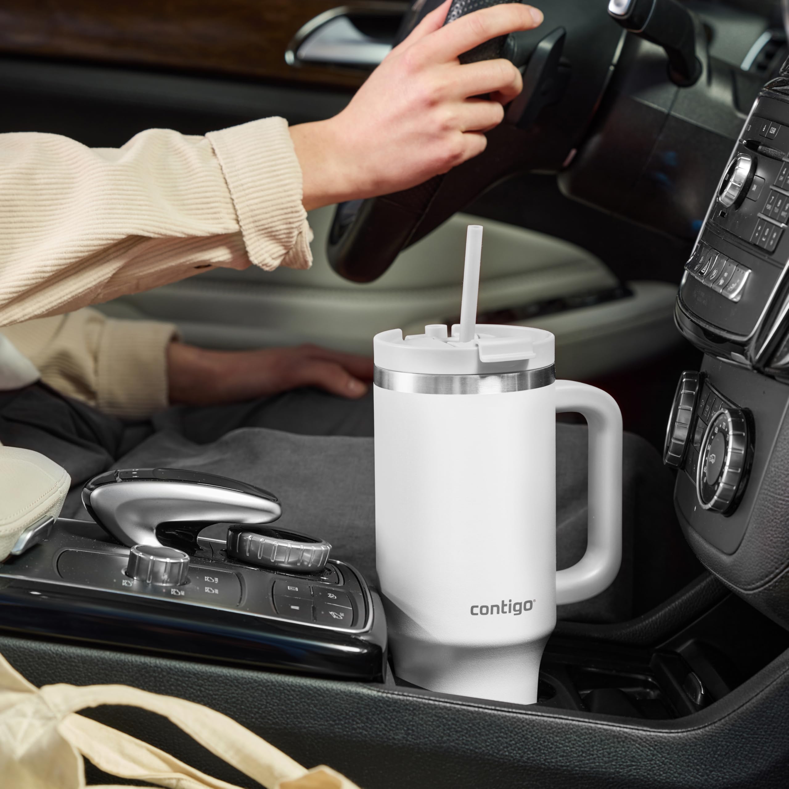 Contigo Thermosflasche 1200 ml mit Henkel und Strohhalm | Isolierte Thermo-Trinkflasche aus Edelstahl mit Deckel | Kühlt 29 Stunden | Reisebecher | Thermobecher | BPA-frei 7