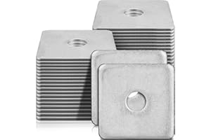 YAOCOM 70 Pcs Galvanized Square Washers Plate 1/2" ID, 2x2 OD, 3/16" Thickness Heavy Duty Steel Gasket Flat Washers Nut Anti-loosening Plate Fastener for Construction and Industrial Equipment