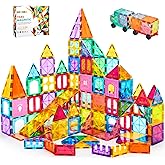 OugerToy Magnetic Building Tiles for Kids,104PCS Educational Magnetic Stacking Blocks, Magnets Construction Toys,STEM Toys Ch