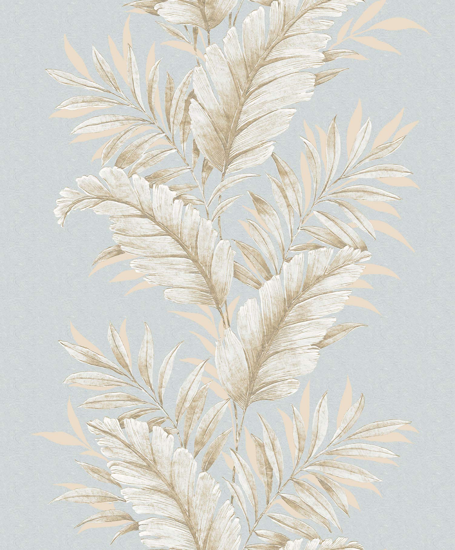 Galerie G67650 Palazzo Tropical Leaf Design Wallpaper, Cream/ Blue, 10m x 53cm