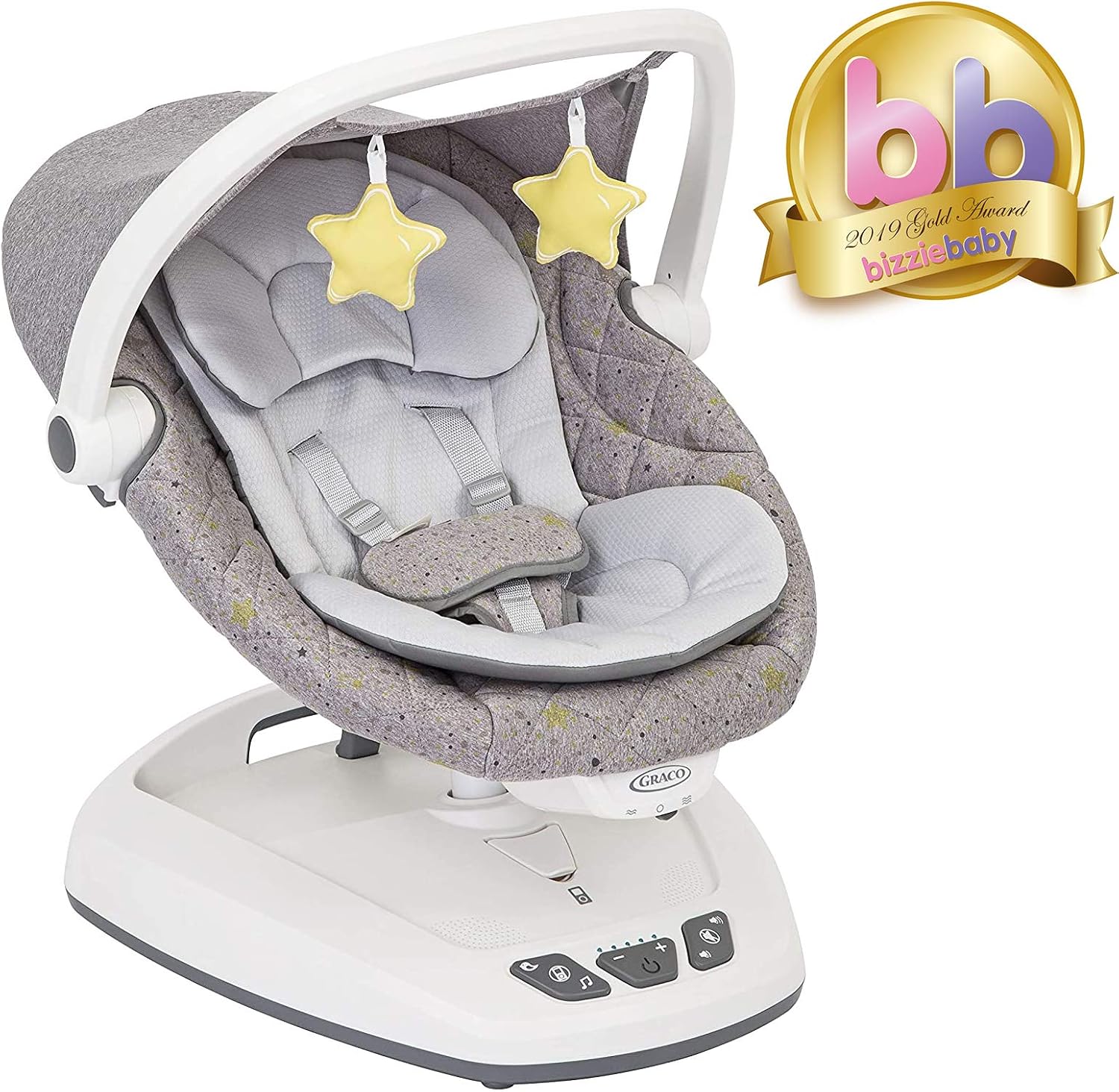 Graco Move With Me Soother with Canopy, 5-Speed Settings with Vibration, Stargazer - Image 3