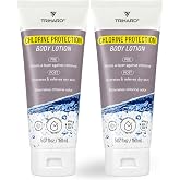 TRIHARD Body Lotion for Swimmers, Pre and Post Swim, 2 Pack | Two bottles of pre and post swim body lotion. Cuts chlorine absorption, rehydrates after. Vegan