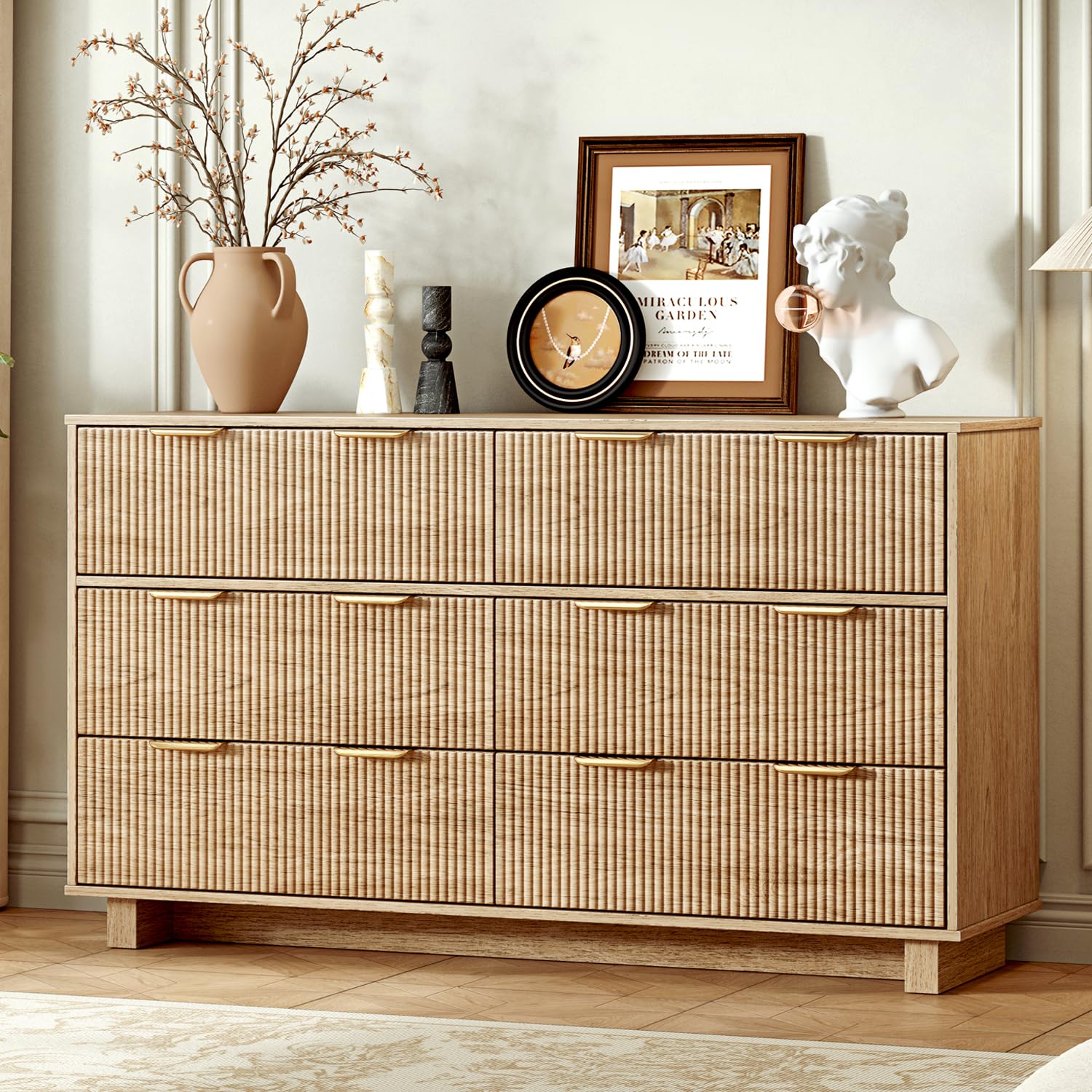 Photo 1 of ***OPENED FOR INSPECTION**Ieejdn 54.72" Modern Chest of Drawer, 6 Deep Drawers,Clothes Organizer,Large Storage Cabinet for Living Room, Bedroom,Dresser TV Stand, Wood Drawer Organizer for Living Room, Hallway, Timber